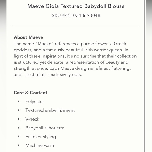 NWT Anthropologie Maeve Top - Picture 5 of 5